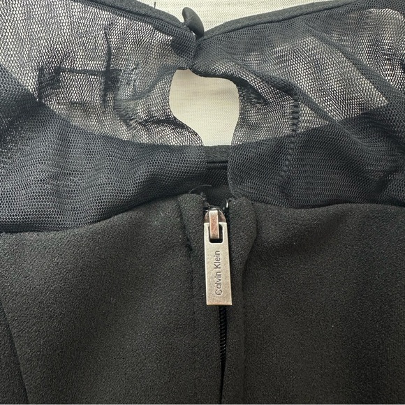 Calvin Klein Girls Illusion Mesh Bow Front Dress Black Size 7 Regular - Picture 8 of 10